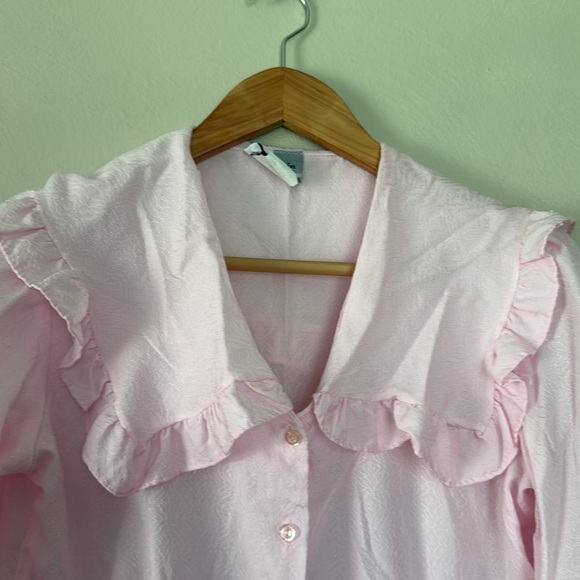 Vintage California Connection Pink Ruffled Women's Coquette Top small - Picture 3 of 7